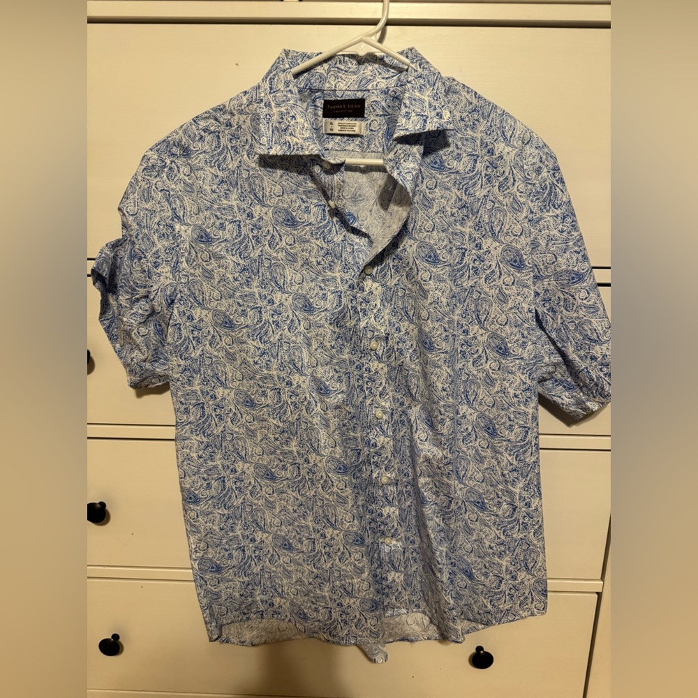 Thomas Dean short sleeve button down shirt